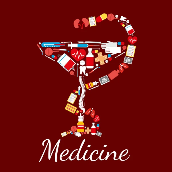 Tıp poster Hygieia kase sembolü — Stok Vektör