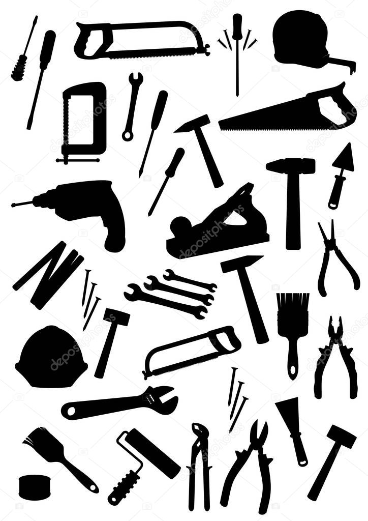 Work tools isolated vector icons set