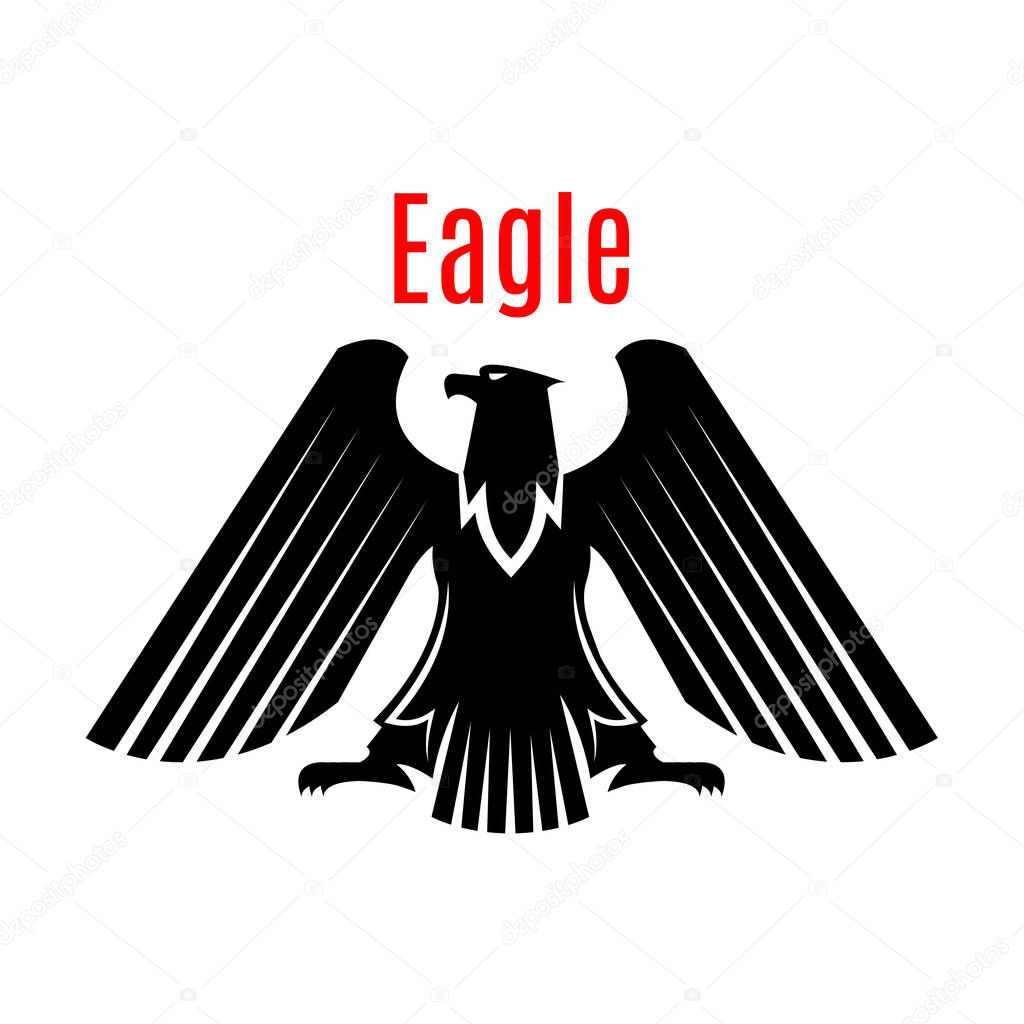 Heraldic black eagle vector gothic icon sign