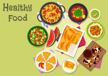 Delicious lunch icon for healthy food design clipart