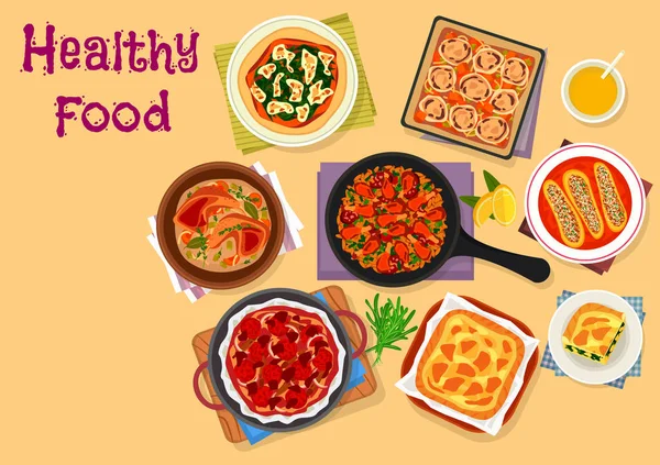 Italiaanse keuken lunch pictogram voor gezonde voeding ontwerp — Stockvector