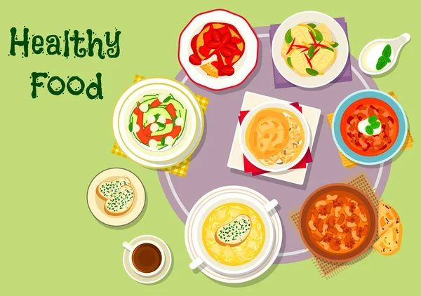 Icono de comida abundante para el diseño de menú o receta — Vector de stock