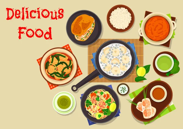 Icono de la cocina vietnamita para el diseño de alimentos asiáticos — Vector de stock