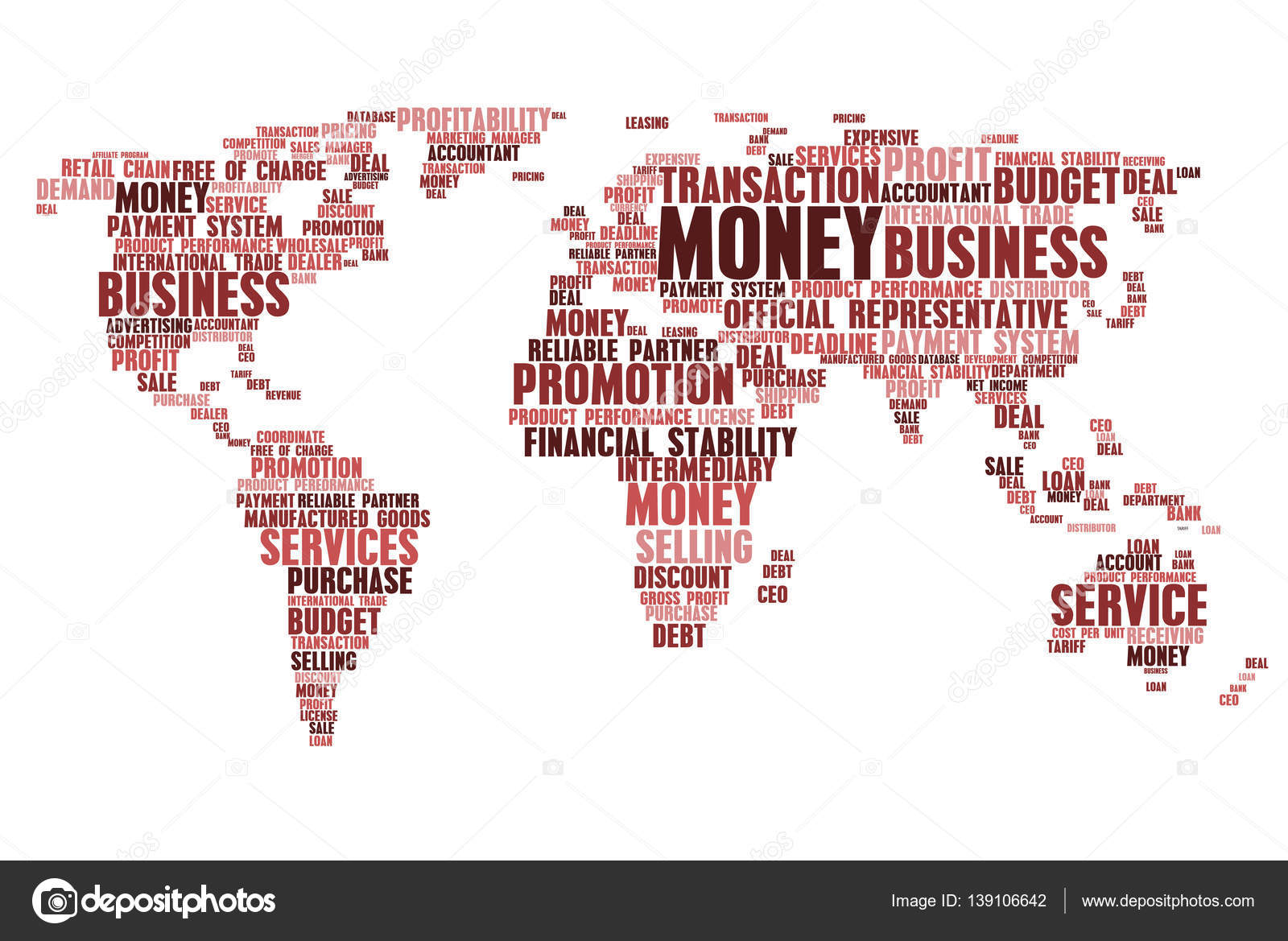 world map of business word cloud tags stock vector seamartini