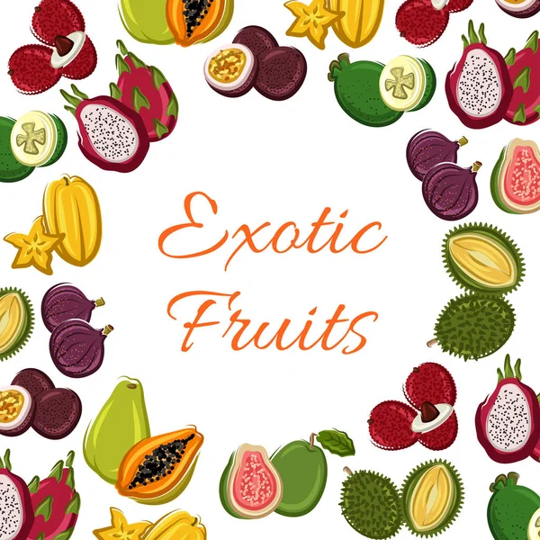 Cartaz de vetor de frutas frescas exóticas —  Vetores de Stock