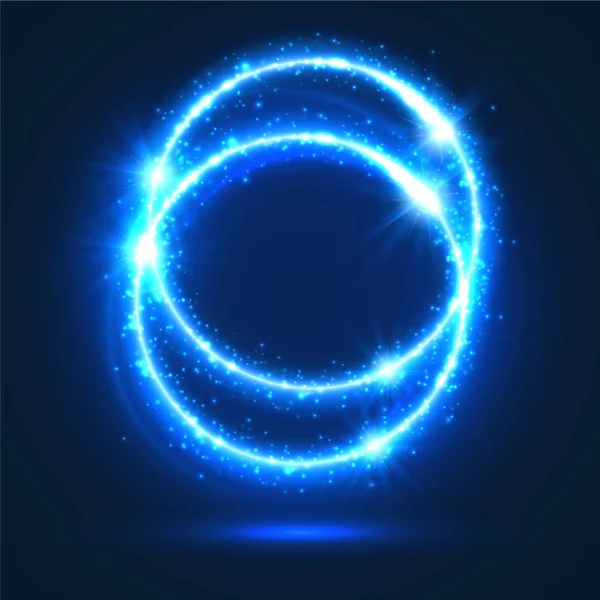 Kruhy neonové světlo záblesky a jiskry — Stockový vektor