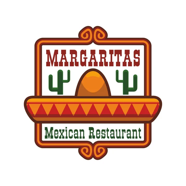 Ikon vektor atau lambang restoran Meksiko - Stok Vektor