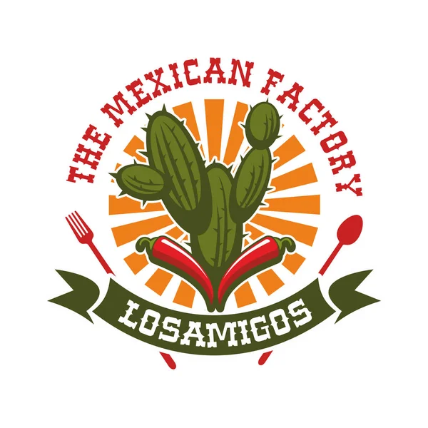 Mexican restaurant vector isolated icon — Stock Vector