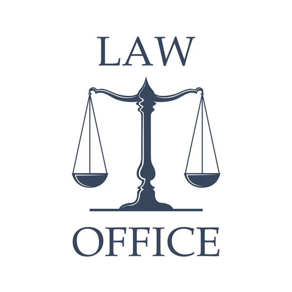 Law office vector-pictogram met schalen van Justitie — Stockvector