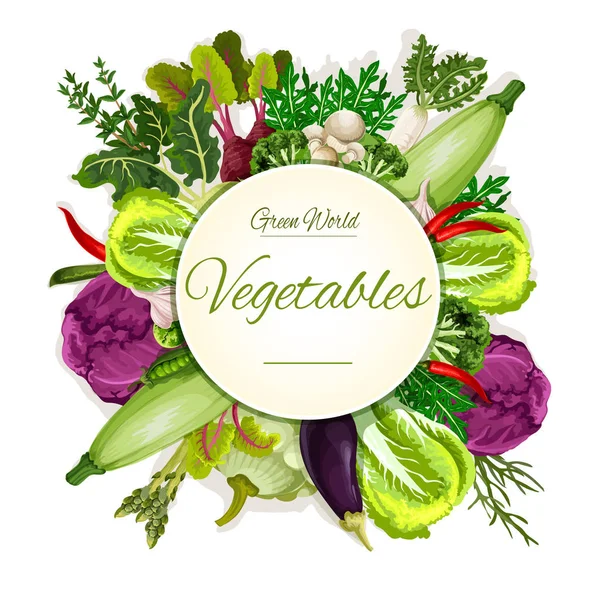 Frisk vegan vegetabilisk mat banner — Stock vektor