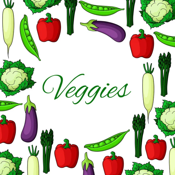 Cartel natural vegano de alimentos vegetales naturales — Vector de stock