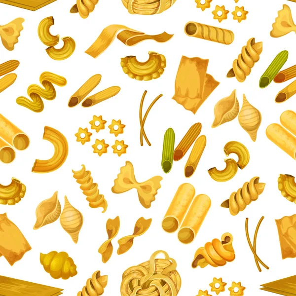 Macaroni ou pâtes italiennes motif sans couture — Image vectorielle