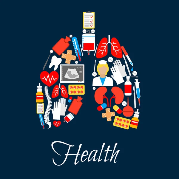 폐 의학 이나 의료 아이콘의 — 스톡 벡터