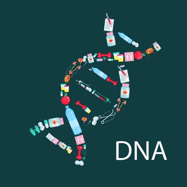 Equipamento médico ou medicinal como ícone de DNA —  Vetores de Stock