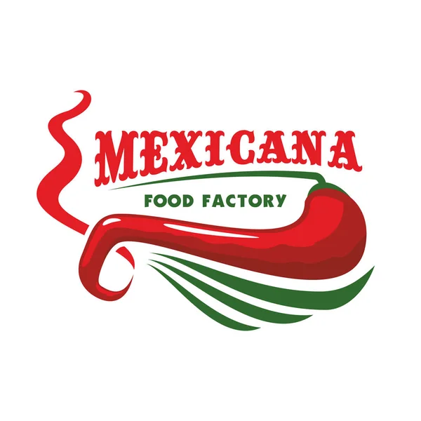 Chili pepper for mexican restaurant food icon — Stock Vector