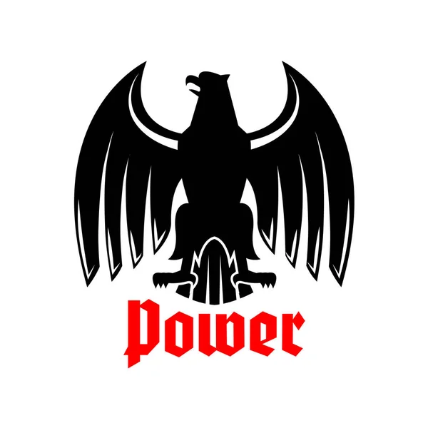 Eagle emblem, heraldic bird vector isolated icon — Stock Vector