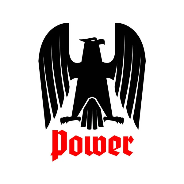 Imperial heraldycznego orła czarnego wektor ikona na białym tle — Wektor stockowy