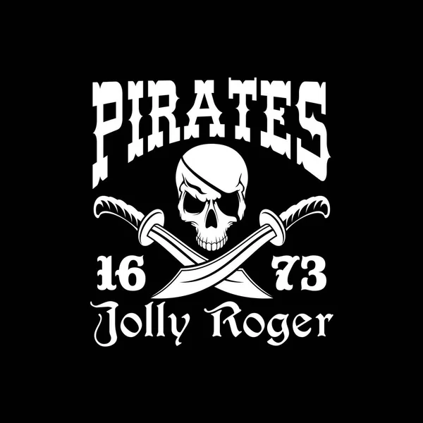 Pirater vektor affisch av Jolly Roger symbol emblem — Stock vektor