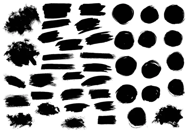 Marqueur de peinture aquarelle noire touches vectorielles blobs — Image vectorielle