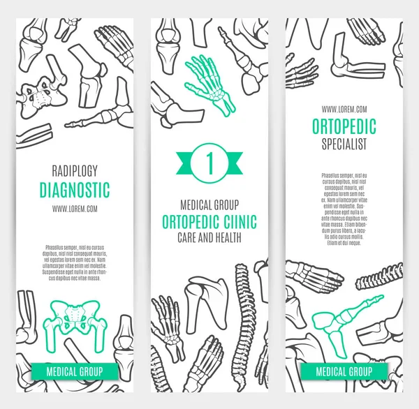 Modèle de bannière médicale pour la conception de l'orthopédie — Image vectorielle