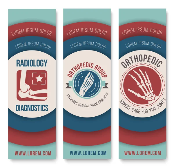 Ortopedia e radiologia banner template set —  Vetores de Stock