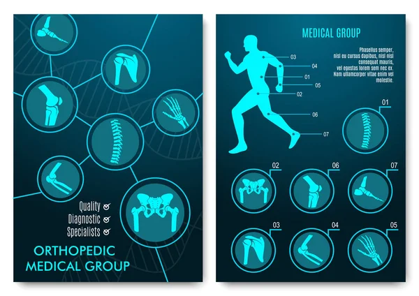 Medyczne infographic wykresy ortopedyczne anatomii — Wektor stockowy