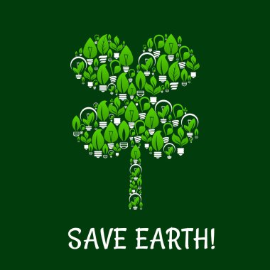 Toprak yeşil Eko enerji vektör poster kaydetmek