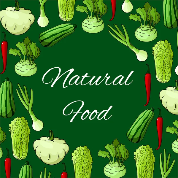 Affiche alimentaire naturelle de légumes vecteurs — Image vectorielle