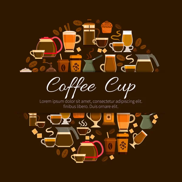 Café café ou lanchonete menu vector poster — Vetor de Stock