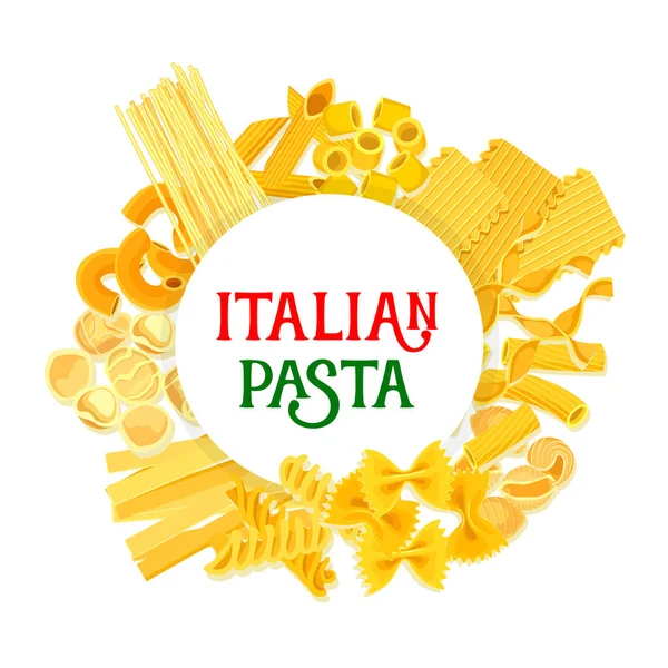 Pasta italiana y póster vectorial de espaguetis — Archivo Imágenes Vectoriales