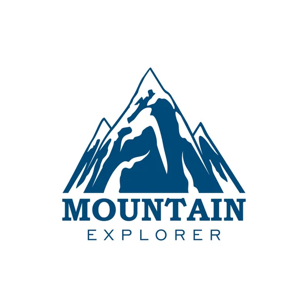 Explorateur de montagne expédition sport vecteur icône — Image vectorielle