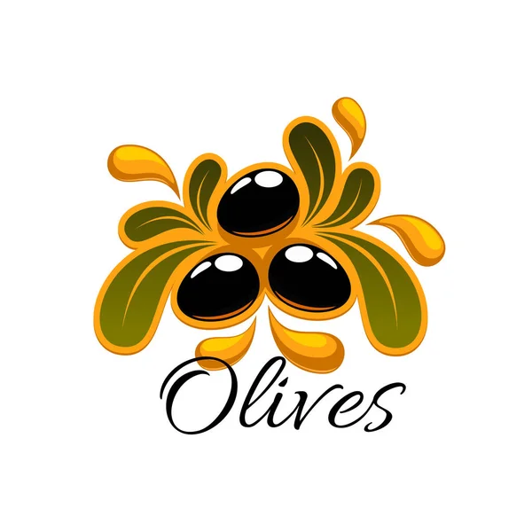 Zwarte olijf vruchten symbool voor voedsel ontwerp — Stockvector