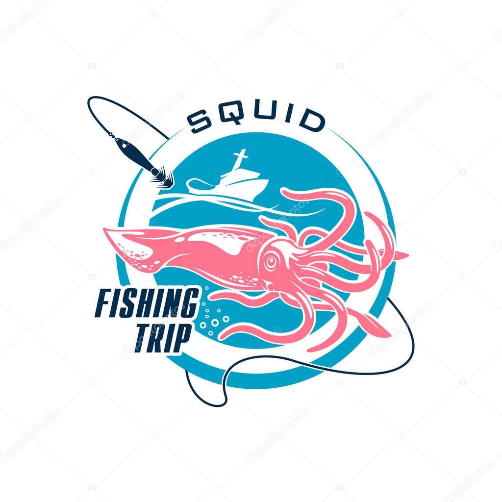 Fishing sport round symbol design