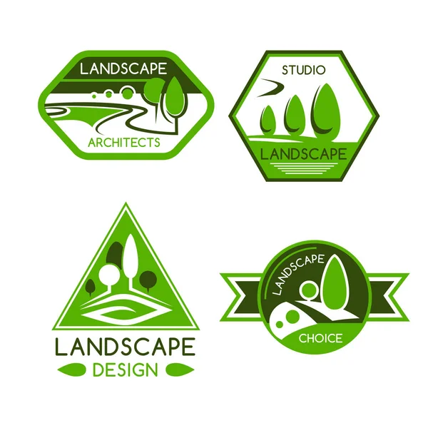 Natuur embleem voor landschapsarchitectuur ontwerp services — Stockvector