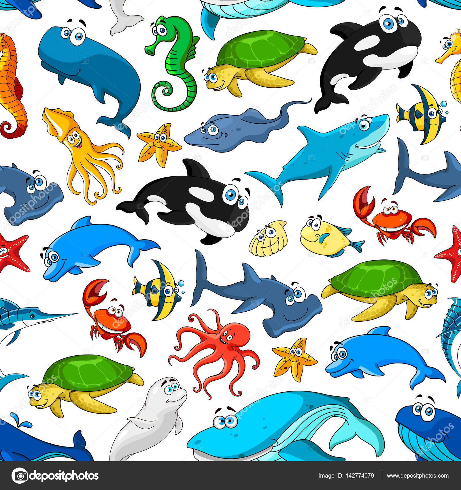 Texture Transparente Avec Des Illustrations De Dessin Animé