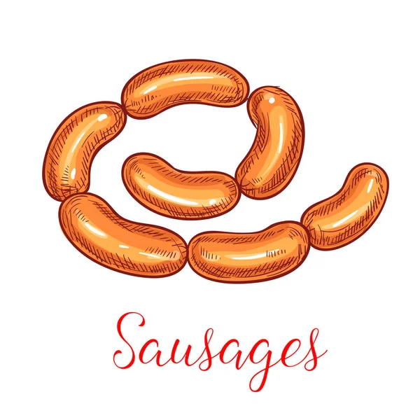 Sausage meat delicatessen vector icon — Stock Vector