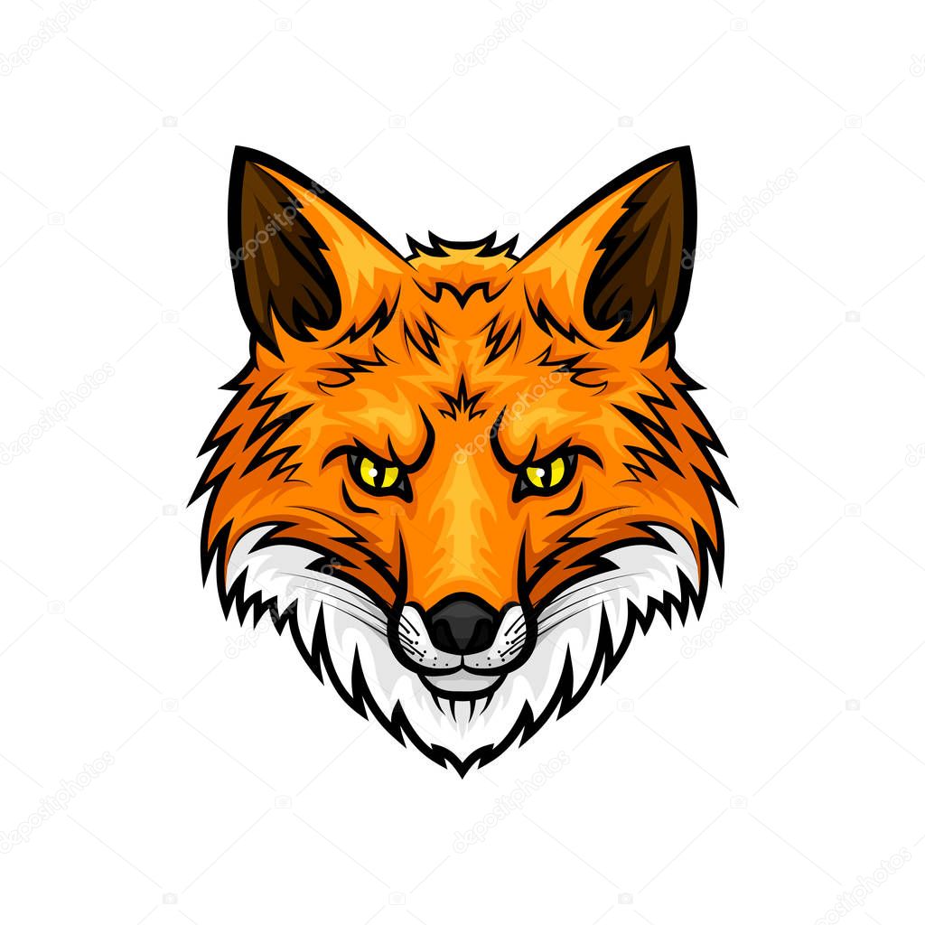 Fox head muzzle or snout vector mascot icon