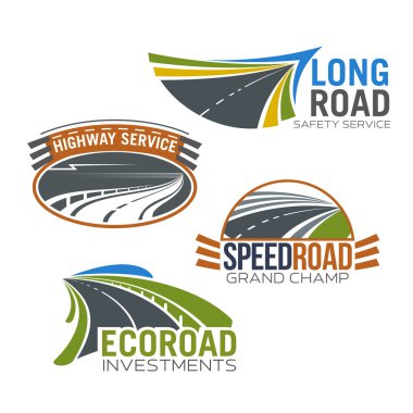 Otoban yol ve otoyol vector Icons set
