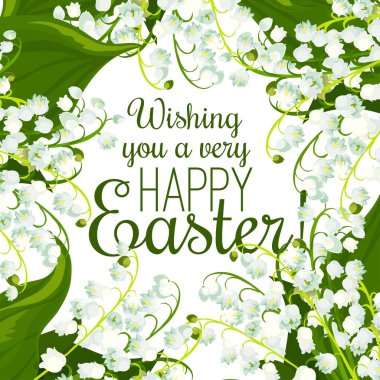 Paskalya bahar çiçek tebrik kartı ile beyaz zambak