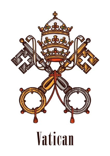 Chaves do Vaticano símbolo casaco de armas vetor ícone — Vetor de Stock