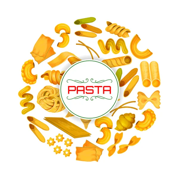 Italian pasta or macaroni vector poster — Stock Vector