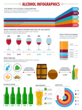 Alkol içki Infographic elemanları tasarım