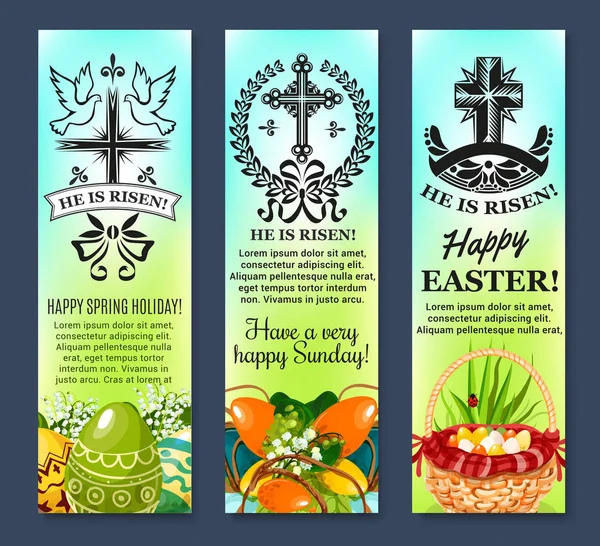 Wielkanocne i jaj paschalnej wektor zestaw banerów — Wektor stockowy