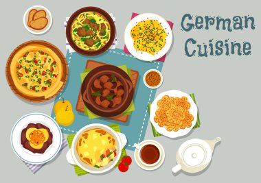 Alman mutfağı et yemekleri simgesi yemek tasarımı için