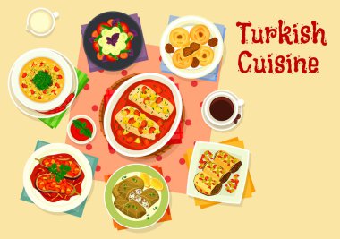 Türk mutfağının lezzetli yemek simgesi tasarım
