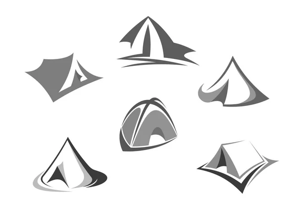 Reizen tent pictogram voor toerisme en camping design — Stockvector