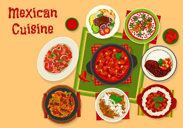 Cozinha mexicana tradicional almoço ícone design — Vetor de Stock