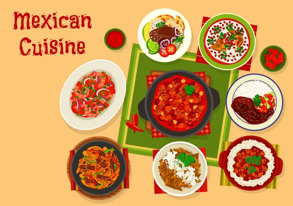 Cocina mexicana tradicional almuerzo icono diseño — Archivo Imágenes Vectoriales