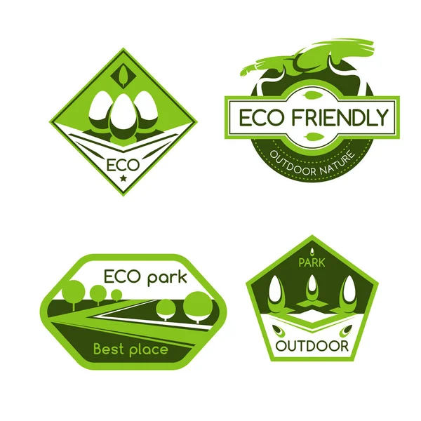 Eco etiqueta do parque da cidade para a ecologia e o projeto da natureza — Vetor de Stock