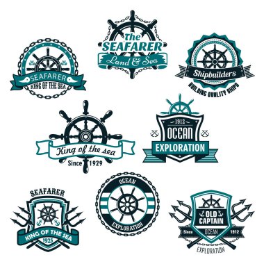 Deniz ve deniz çapa Icons set vektör